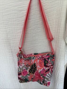 Vera Bradley Pink Floral Crossbody with Tropical Print